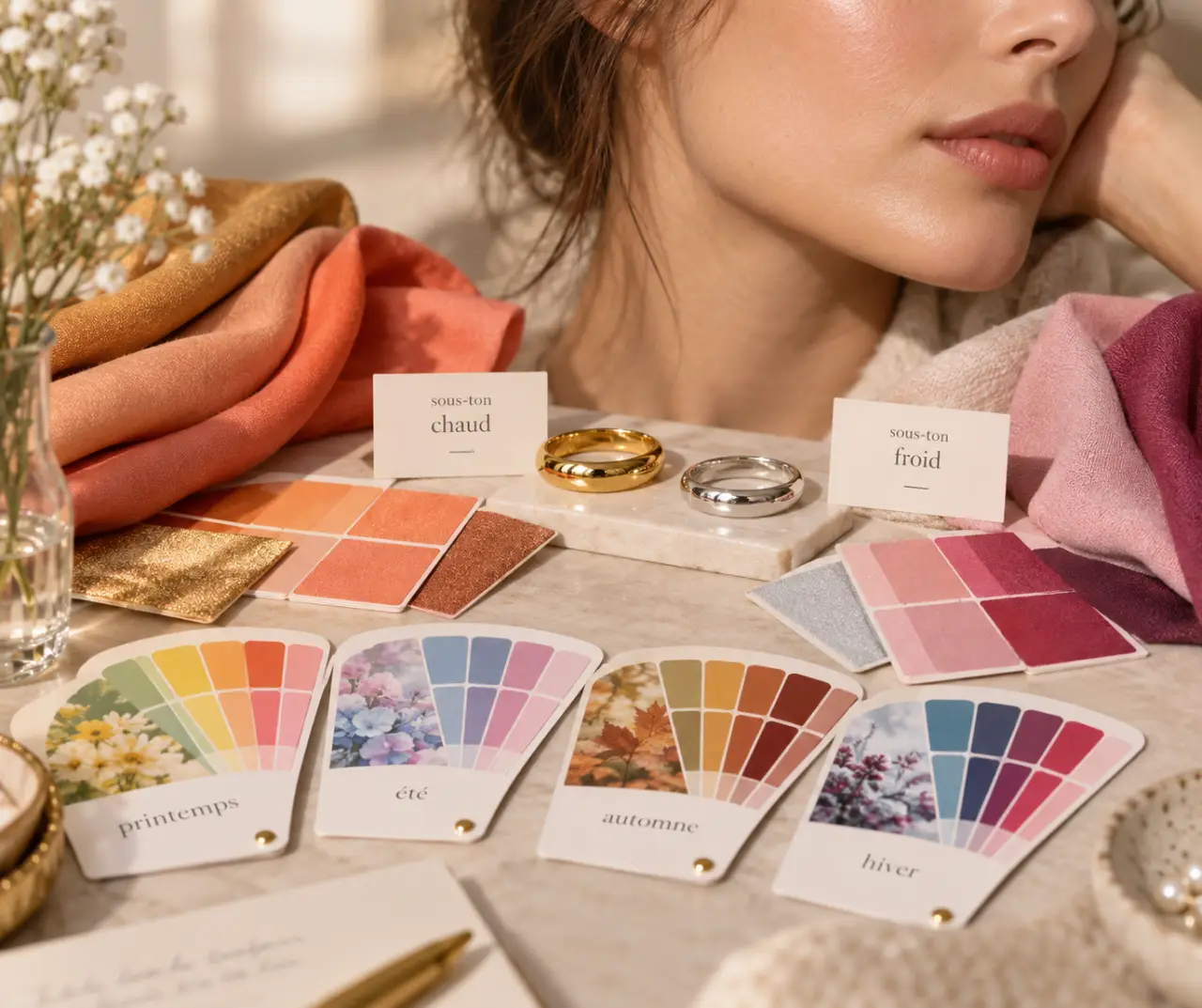Une colorimétrie juste illumine le teint : test maison, sous-ton et saison