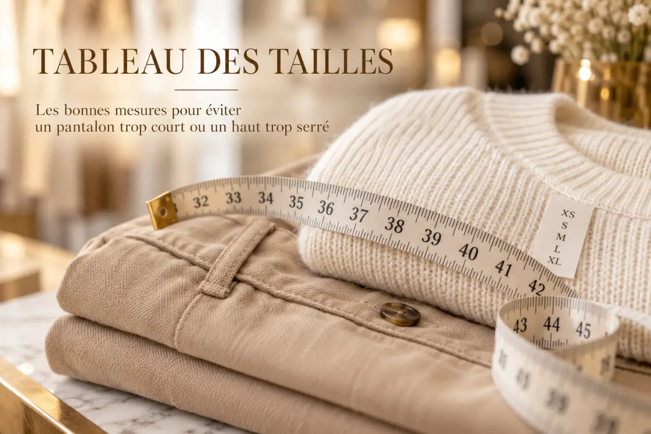 Tableau des tailles : les bonnes mesures pour éviter un pantalon trop court ou un haut trop serré