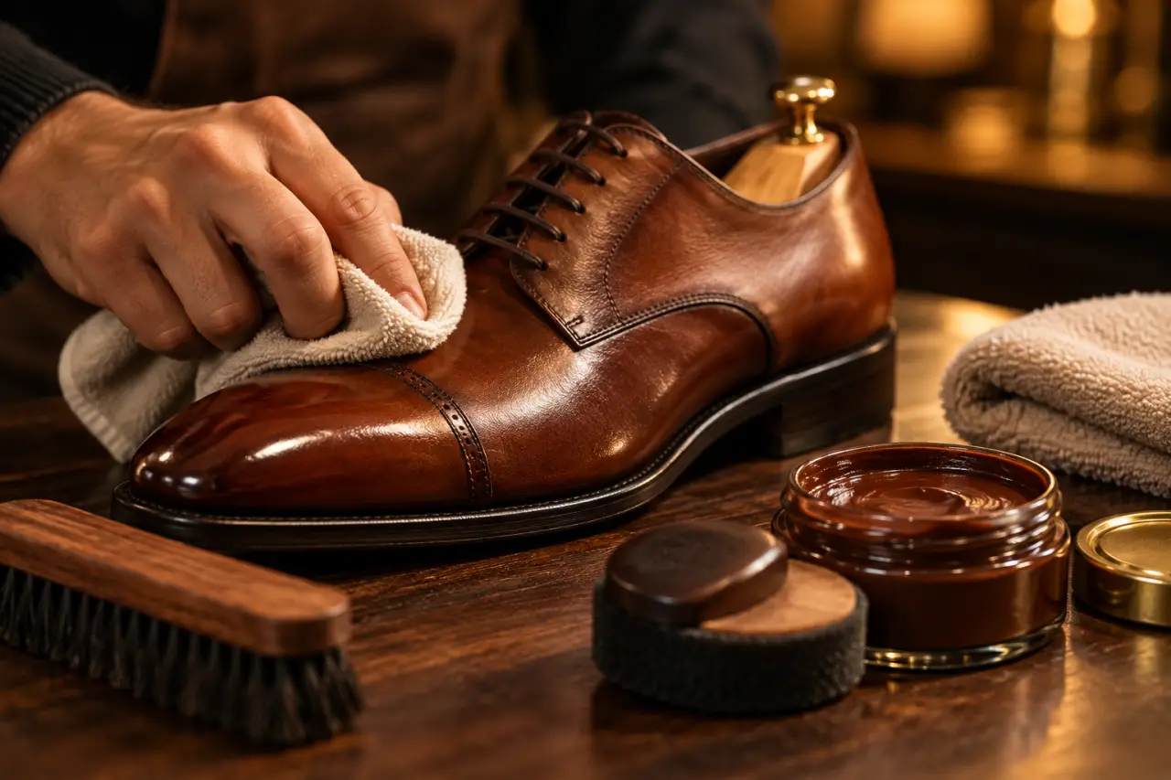Nettoyer ses chaussures en cuir : peu d’eau, un séchage doux et le bon cirage