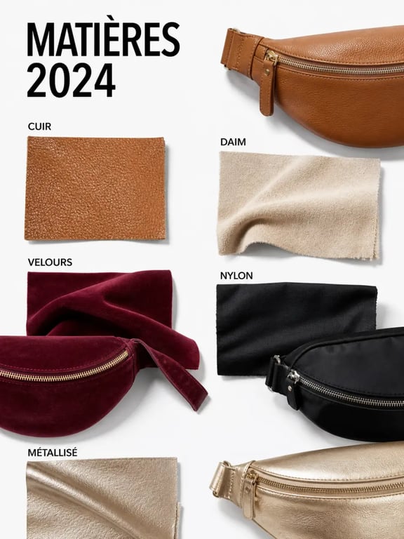 Matières et finitions d’un sac banane femme tendance 2024
