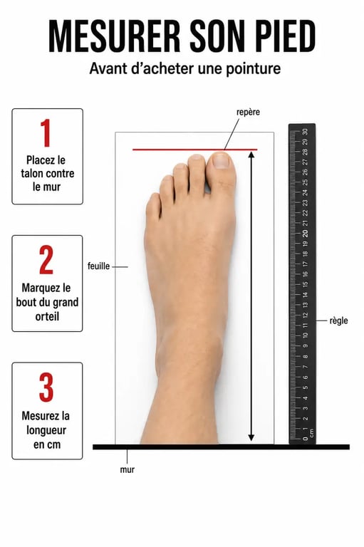 uk taille chaussure : mesure du pied avant de choisir la bonne pointure