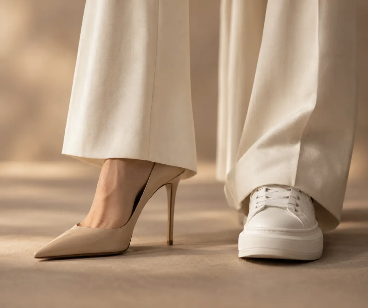 Pantalon large : la chaussure qui allonge ou celle qui tasse la silhouette