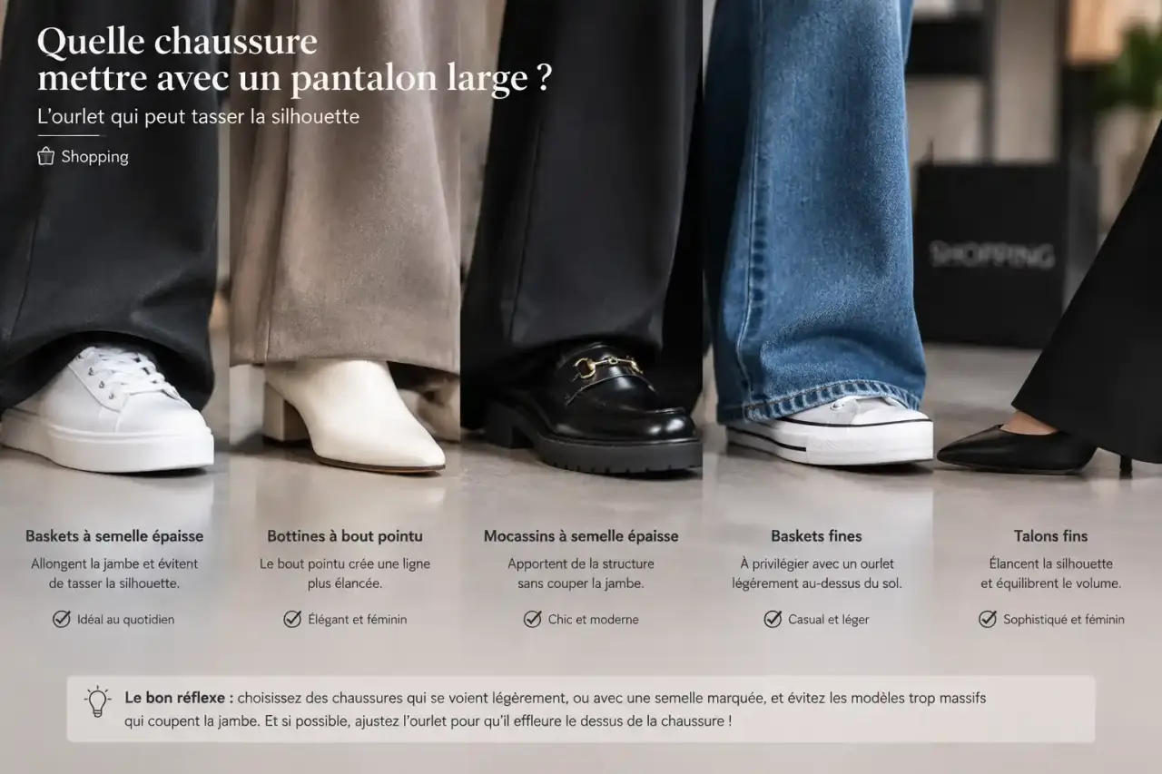 Quelle chaussure mettre avec un pantalon large ? L’ourlet qui peut tasser la silhouette