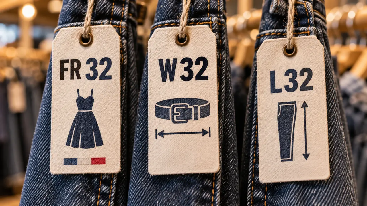 Taille 32 en France : distinguez le 32 français, le W32 et le L32