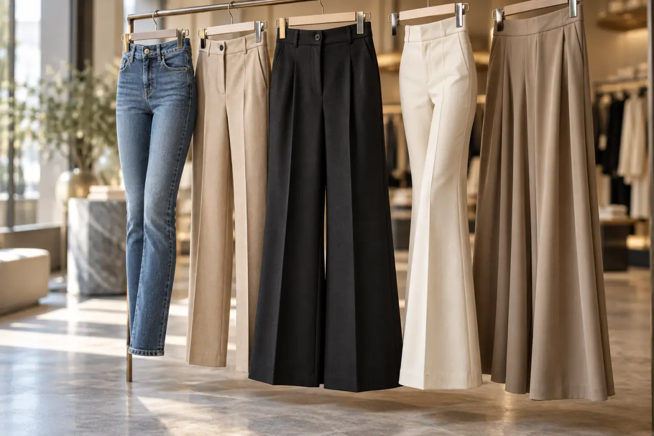 Types de pantalons femme : distinguer les coupes pour trouver le bon tombé