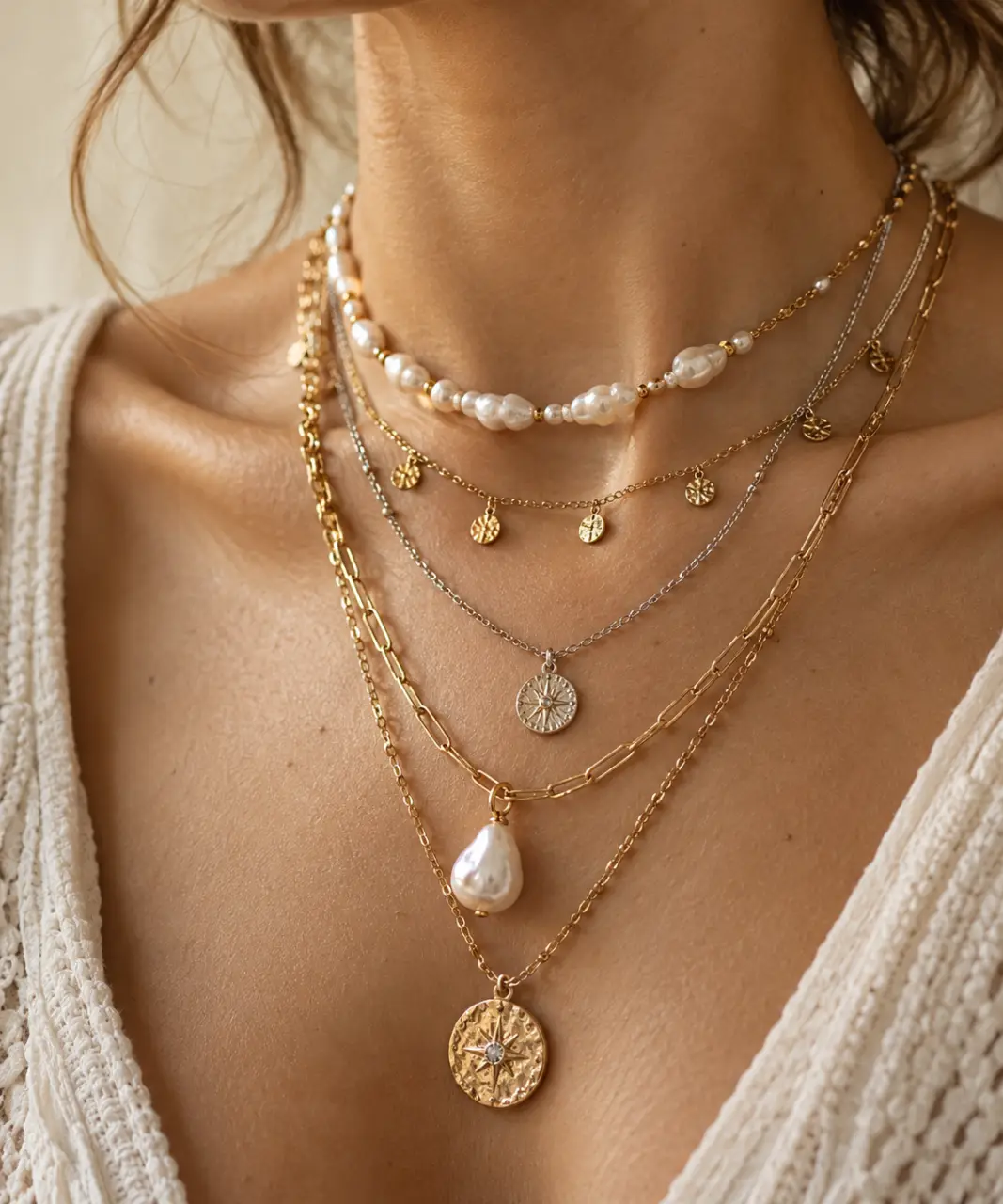 La tendance collier se joue sur la longueur, la matière et l’accumulation