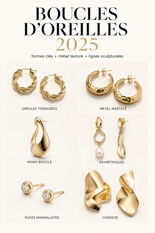 Boucle d oreilles tendance 2025 : sélection éditoriale des créoles modernes, mono boucle, asymétriques et modèles oversize